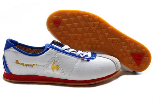 Le Coq Sportif Mens White Blue Gold Shoes France